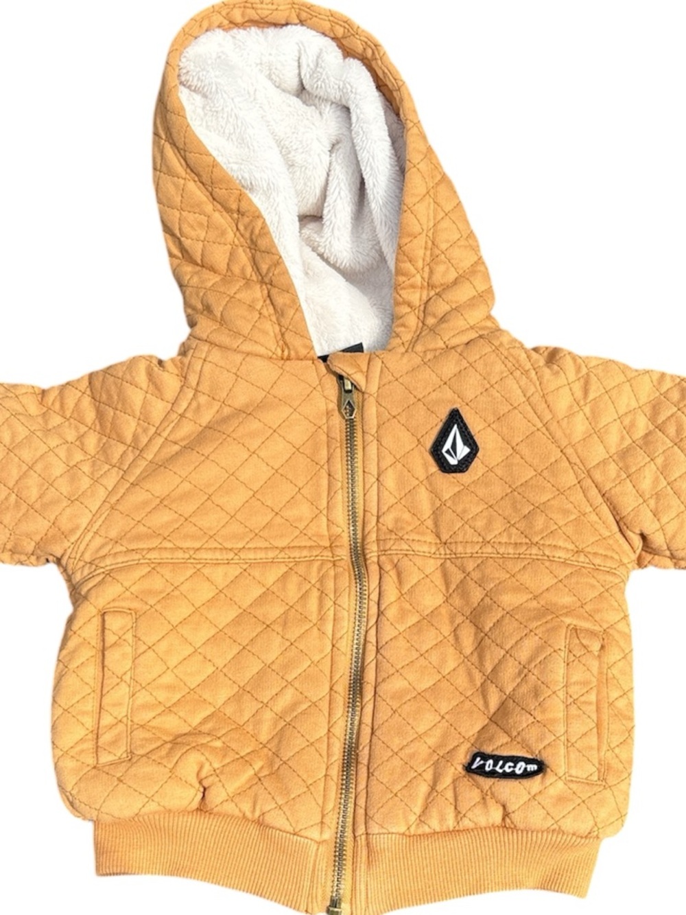 VOLCOM Cream Sherpa-Lined Quilted Jacket Size 18M